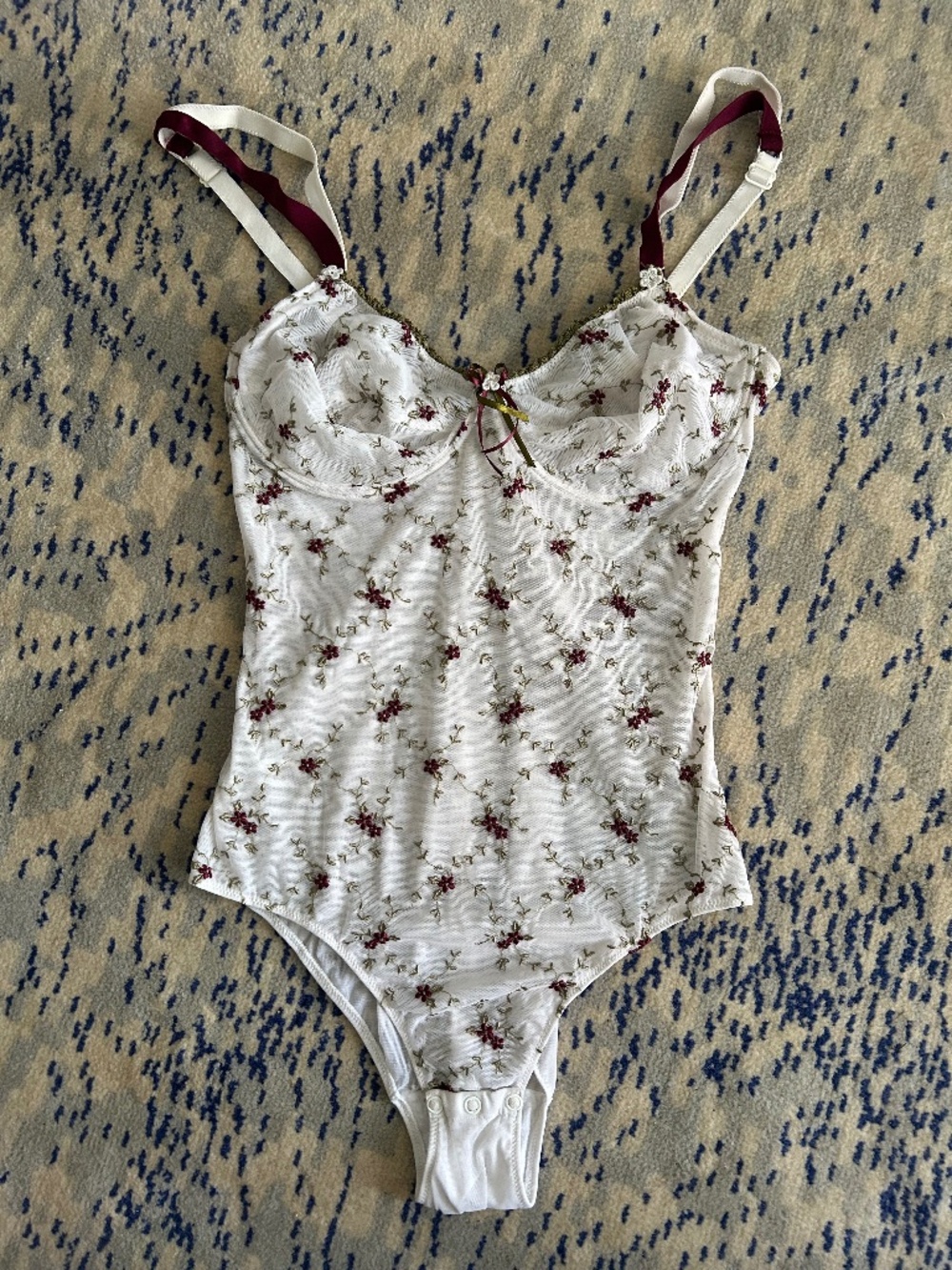 Dainty Embroidered Floral Bodysuit
